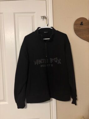 Black White Fox Half-Zip Sweatshirt